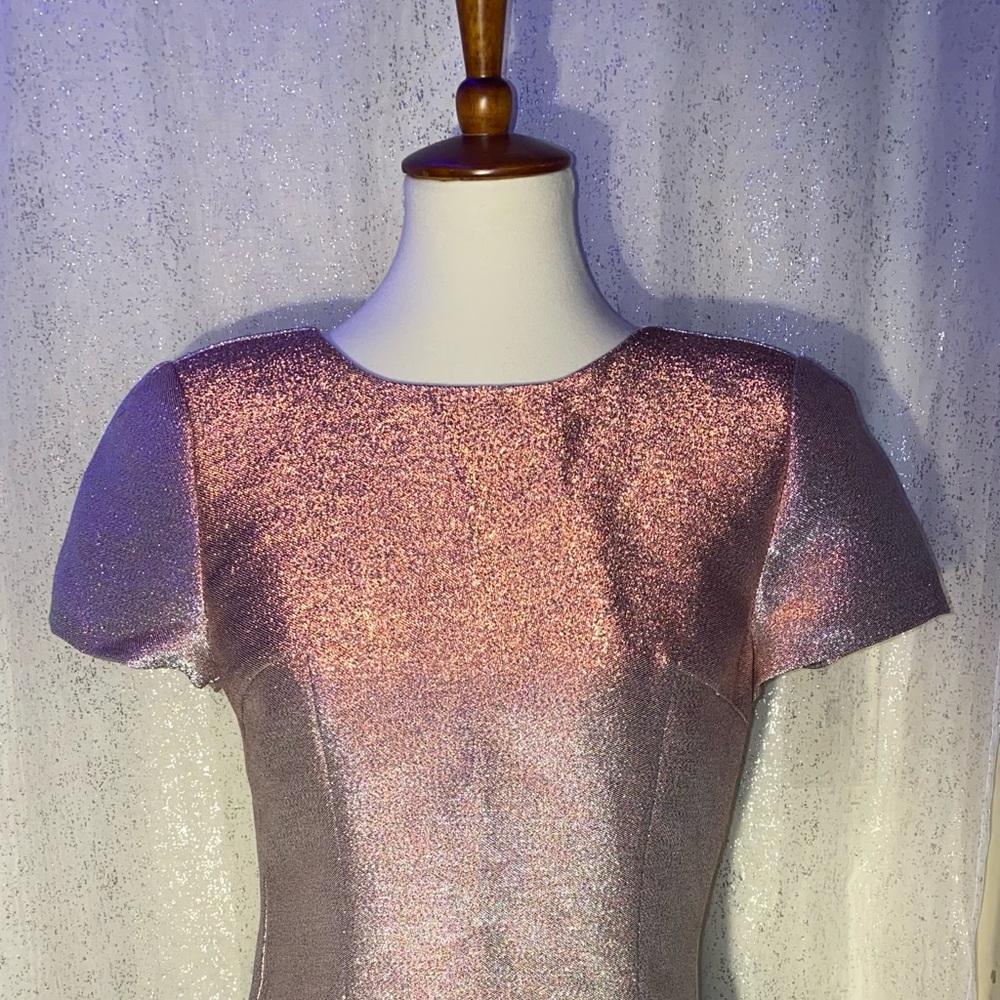 Express- Metallic Rose Gold Mini Dress